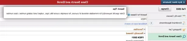Class search enroll search tips